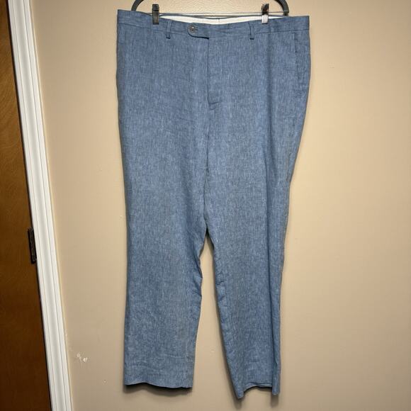 Joseph Abboud Men's LINEN Dress Pants Slim Fit Size 40 Light Blue Cocktail - Picture 1 of 12